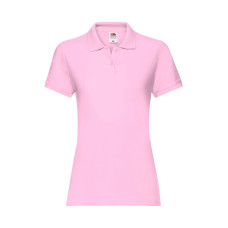 Женская футболка поло премиум Fruit of the loom розовая